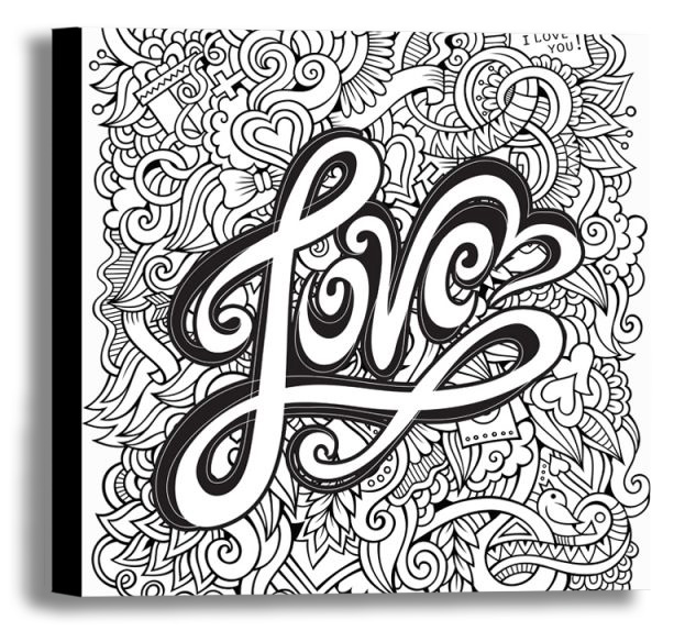 Color Your Own Canvas-Love 16x16 *D