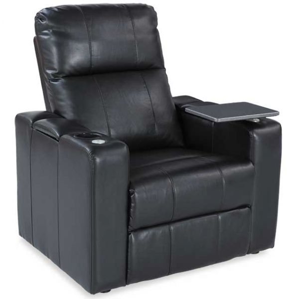 Larsen Black Power Recliner with Table