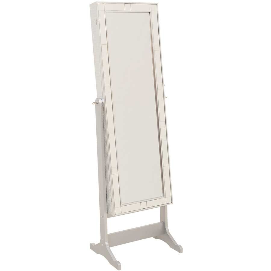 Jewelry Cabinet W/Silver Lattice Pattern