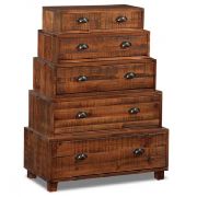 Rustic Tiered Accent Cabinet