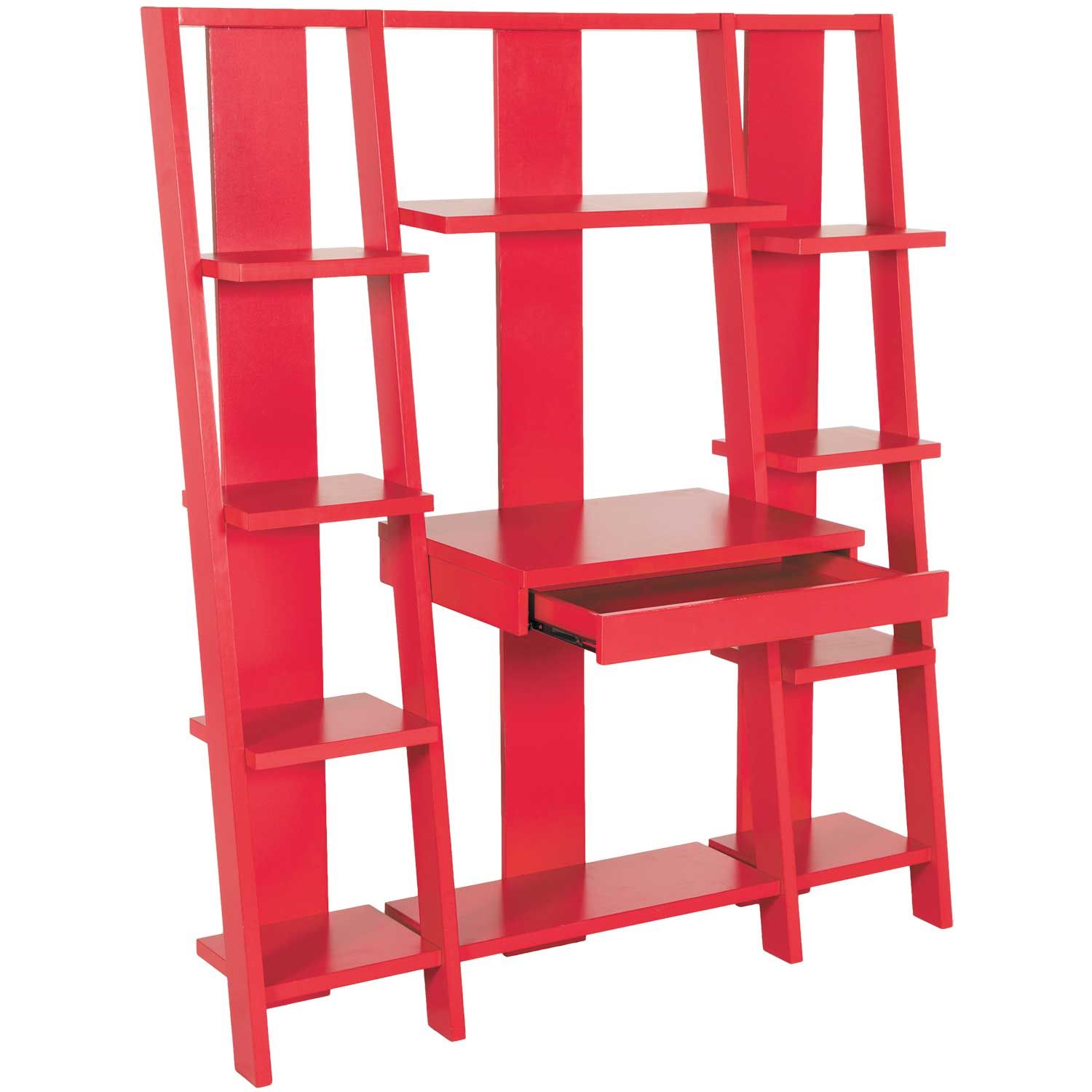 Tiffany Red Ladder Desk and Bookcase