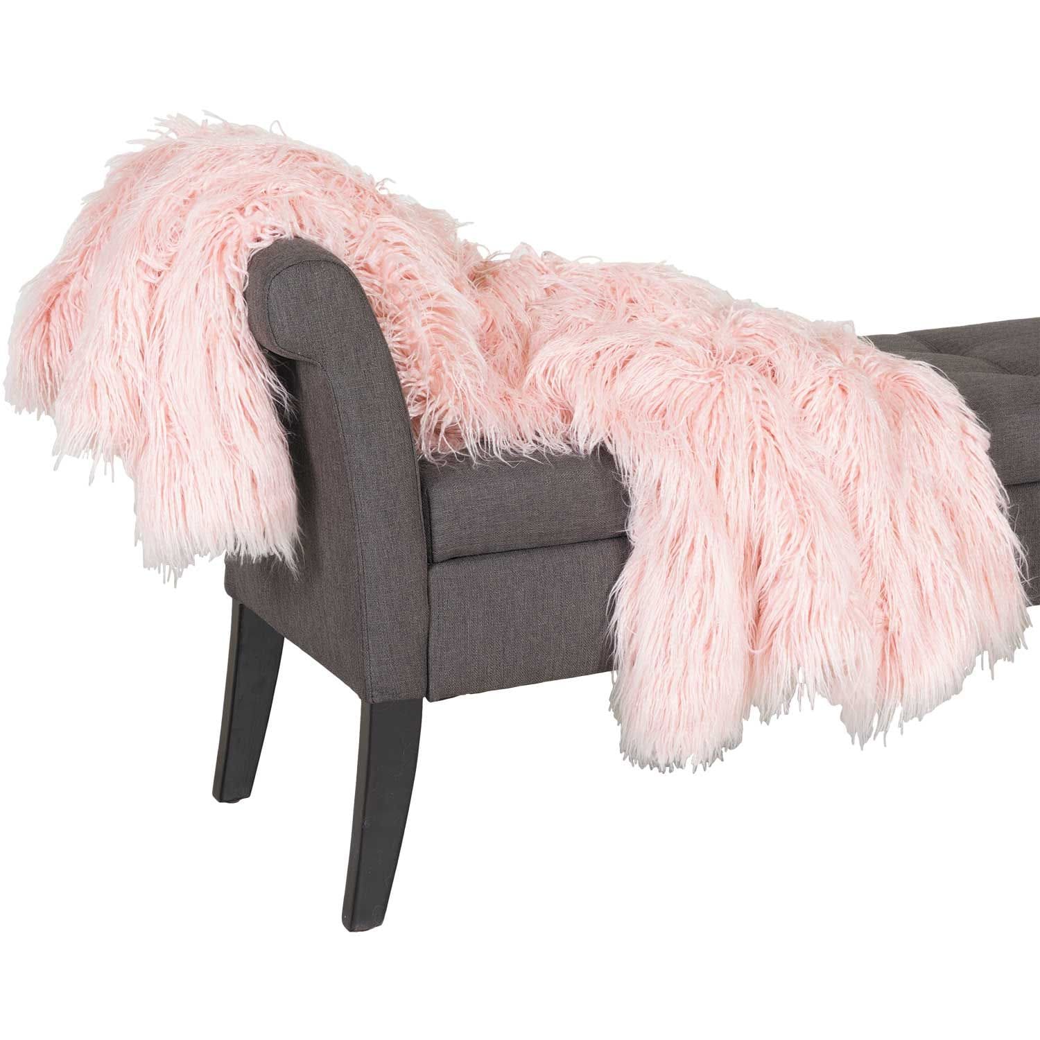 Blush Shaggy Fur 47x59 Blanket