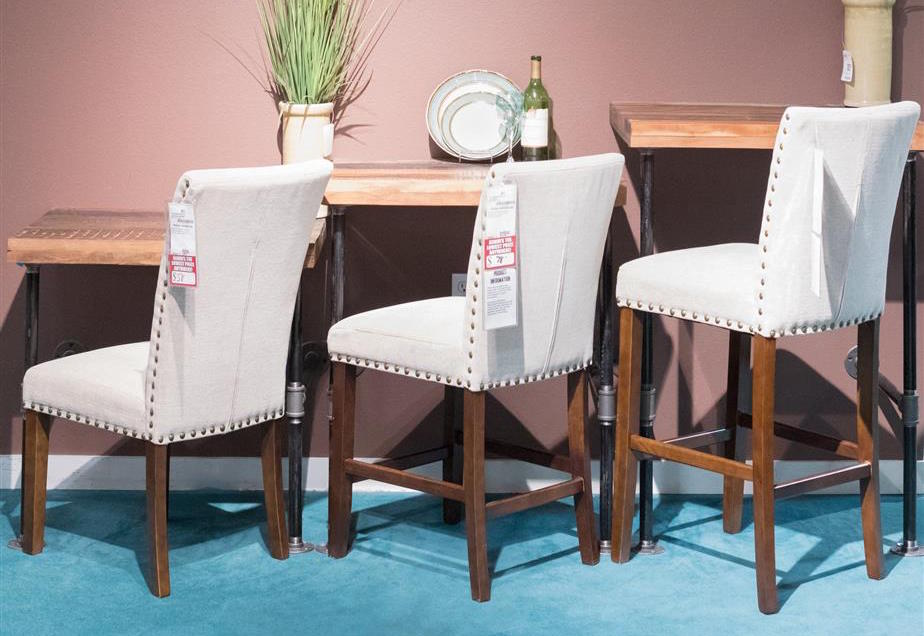 Comparison of standard dining chair, counter stool, and bar stool