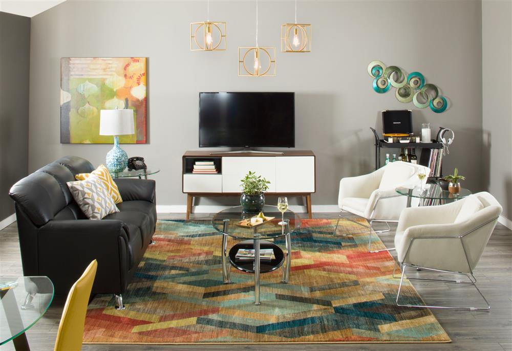 Small living area with statement piece