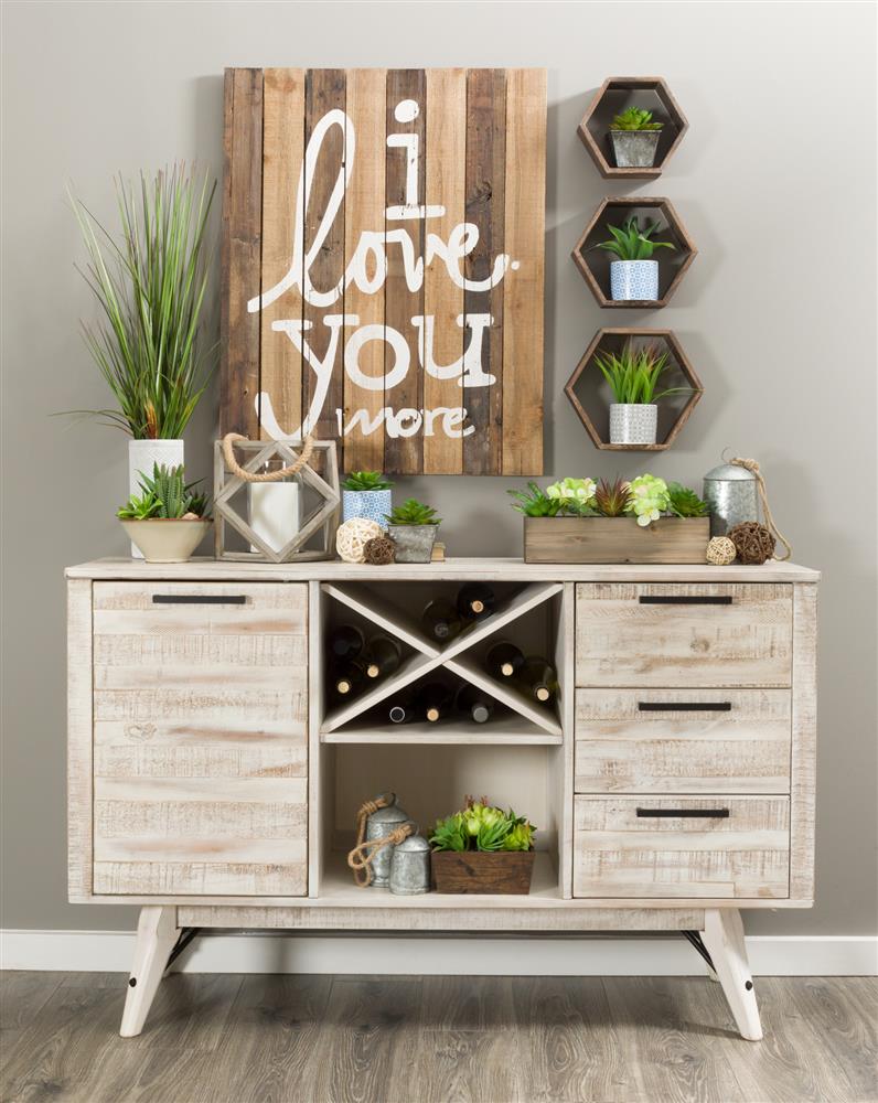 Green accents with faux plants