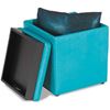 Picture of Blocks Teal Storage Ottoman with Tray