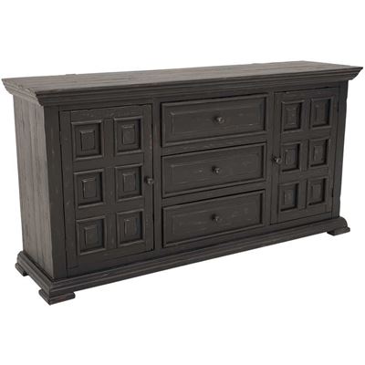 Picture of Black Isabella 3-Drawer Door Dresser