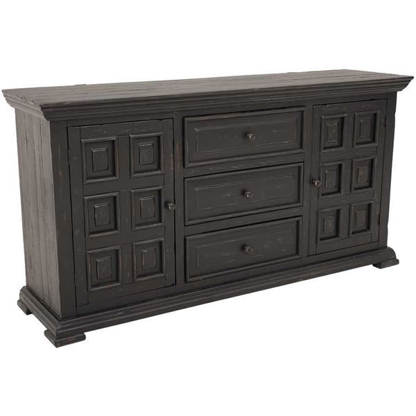 Picture of Black Isabella 3-Drawer Door Dresser