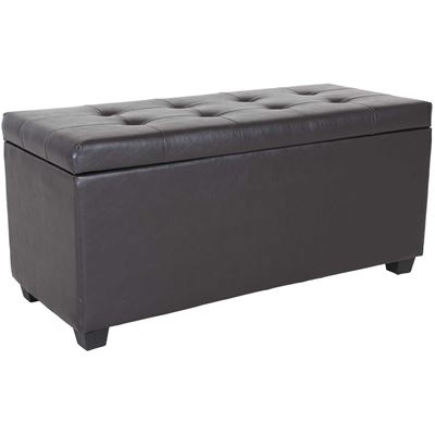 Picture of Brown Durahide Shoe Storage Ottoman