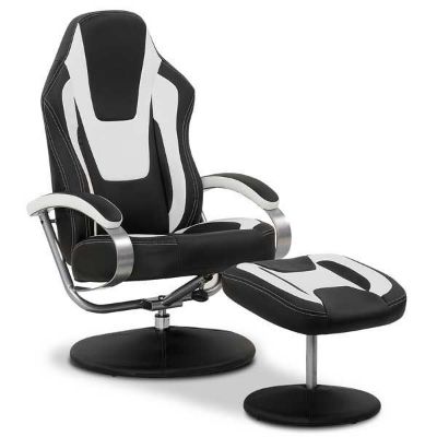 Picture of Black and White Swivel Chair w/ Otto