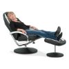 Picture of Black and White Swivel Chair w/ Otto