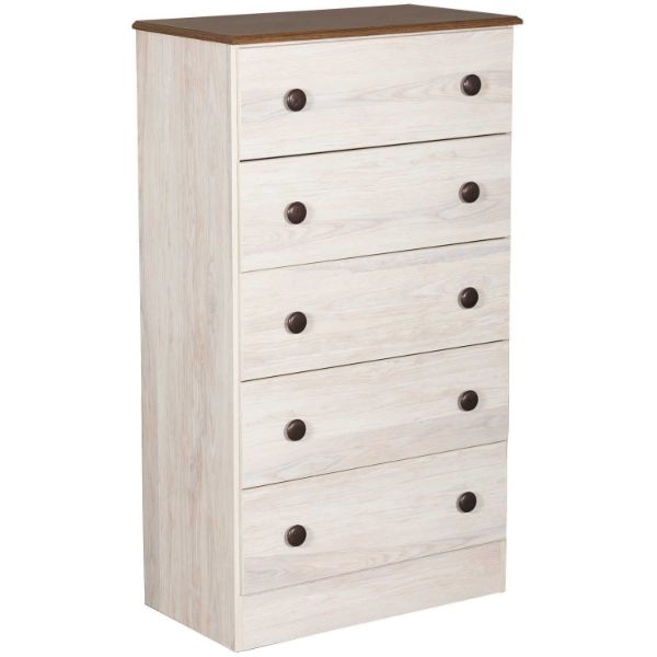 Picture of Antique White 5 Drawer Chest