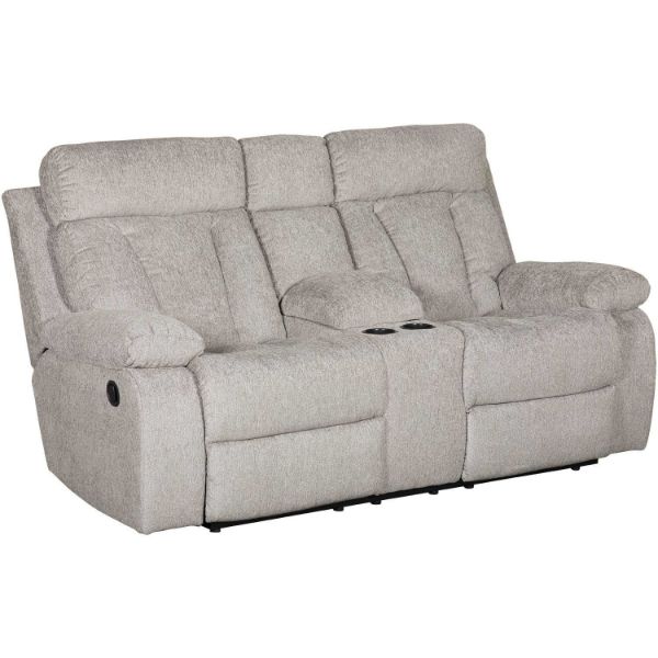 Picture of Mitchiner Grey Reclining Console Loveseat