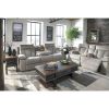 Picture of Mitchiner Grey Reclining Console Loveseat