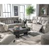 Picture of Mitchiner Grey Reclining Console Loveseat