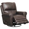 Picture of Chocolate Italian Leather Swivel Glider Recliner