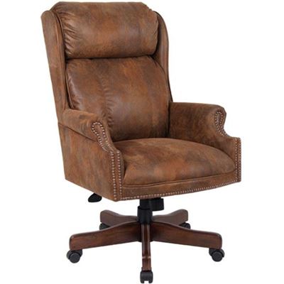 Picture of Centennial Oak Executive Chair - Tobacco Microfiber