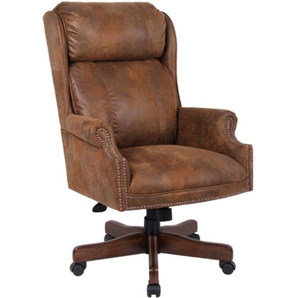 Picture of Centennial Oak Executive Chair - Tobacco Microfiber