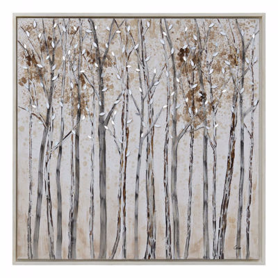 Picture of Winter Painted Canvas Mirror