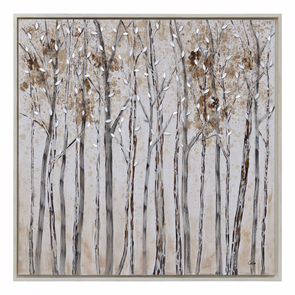 Picture of Winter Painted Canvas Mirror