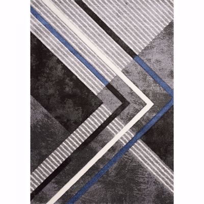 Picture of Charcoal Blue White Graphic Rug