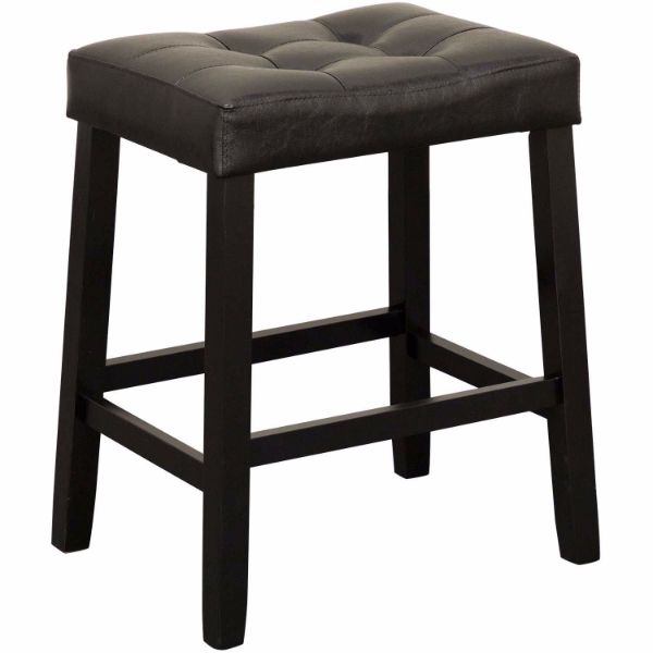 Picture of Portmen 24" Black Saddle Stool