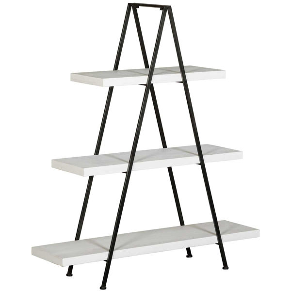 Picture of White Wood And Metal Triangle Shelf