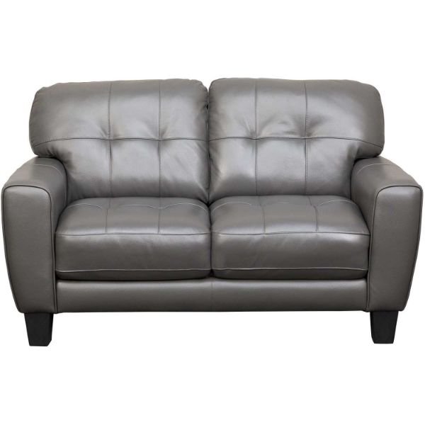 Picture of Aria Gray Leather Loveseat