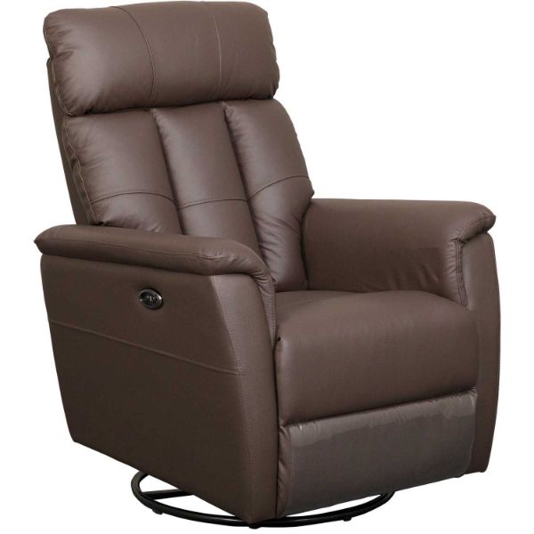 Picture of Brown Leather Power Swivel Rocker Recliner