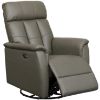 Picture of Dark Gray Leather Power Swivel Rocker Recliner