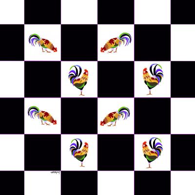 Picture of Checkerboard Chickens 36x36 *D