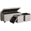 Picture of Gray Shoe Storage Bench with 2 Cube Storage Ottoma