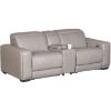 Picture of Correze Leather Dual Power Reclining Console Loveseat