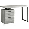 Picture of 48" Grey 3-drawer Reversible Computer Desk