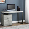 Picture of 48" Grey 3-drawer Reversible Computer Desk