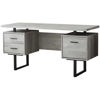 Picture of 60" Gray 3-drawer Reversible Computer Desk