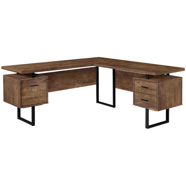 Picture of 70" Brown L-Shape Computer Desk
