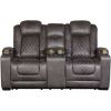 Picture of HyllMont Dual Power Reclining Console Loveseat