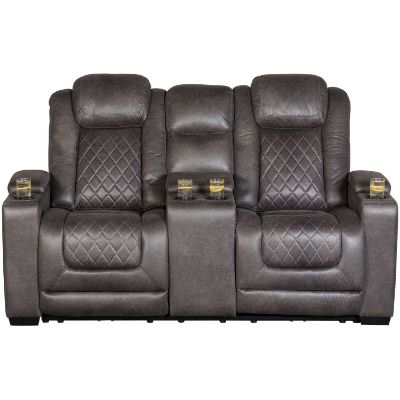 Picture of HyllMont Dual Power Reclining Console Loveseat