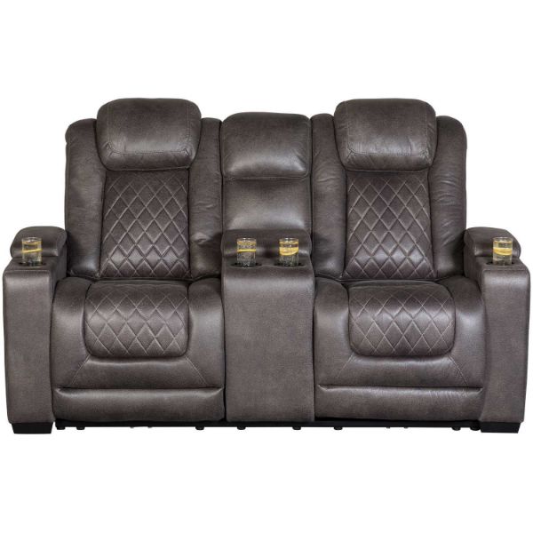 Picture of HyllMont Dual Power Reclining Console Loveseat