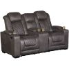 Picture of HyllMont Dual Power Reclining Console Loveseat