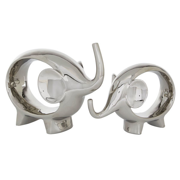 Picture of Set 2 Silver Open Elephants