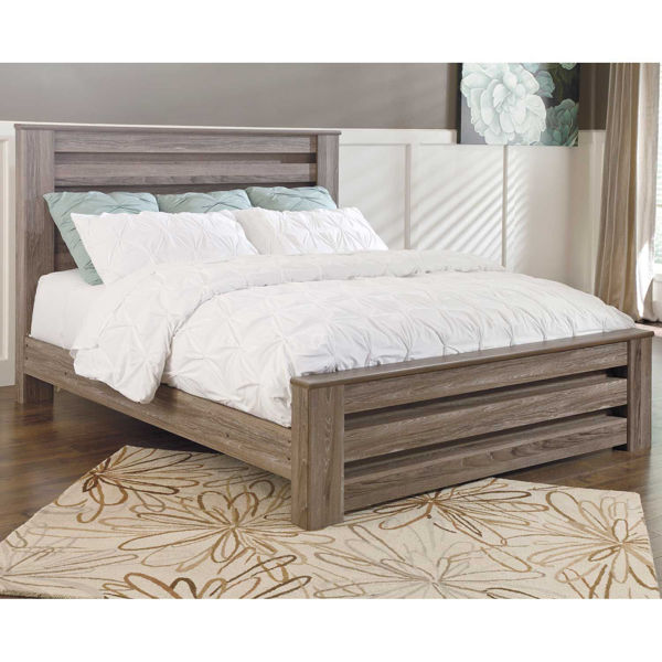 Picture of Zelen Warm Gray King Panel Bed