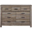 Picture of Zelen Warm Gray Seven Drawer Dresser