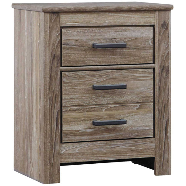 Picture of Zelen Warm Gray Two Drawer Nightstand