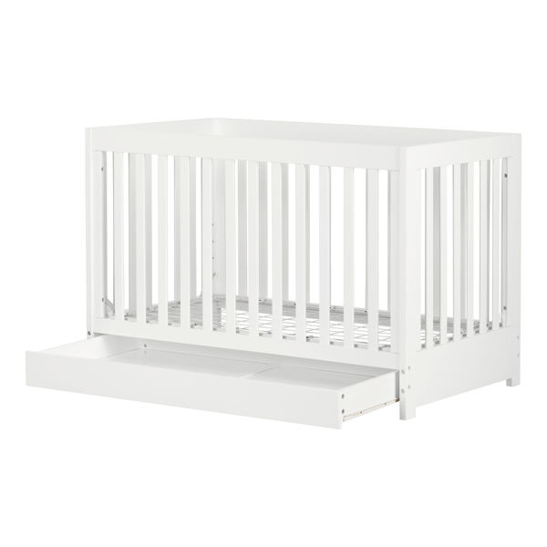 Picture of Yodi - Crib with Drawer, White *D