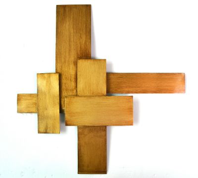Picture of Gold-Bronze Metal Rectangle Over Rectangle