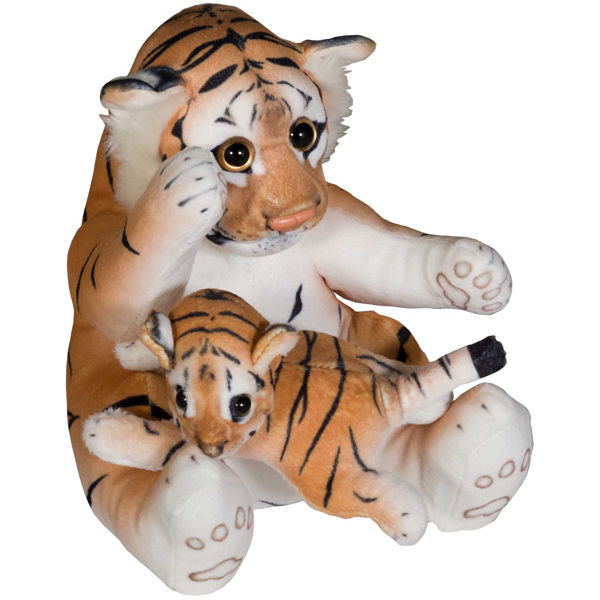 Picture of 12" Soft Brown Tiger with Baby