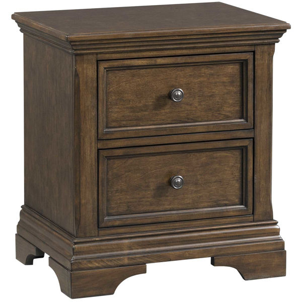 Picture of Olivia Dark Wood 2 Drawer Nightstand