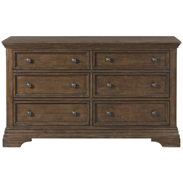 Picture of Olivia Dark Wood 6 Drawer Dresser